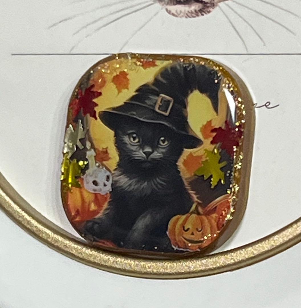 感謝価格(ㅅ´꒳` )ハロウィン黒猫ちゃん レジンヘアゴム