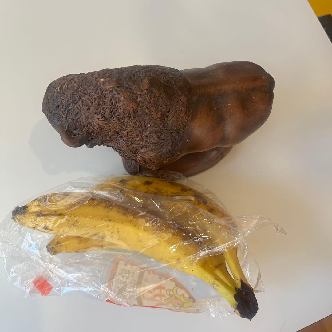 陶器製バイソン彫刻 約10cm