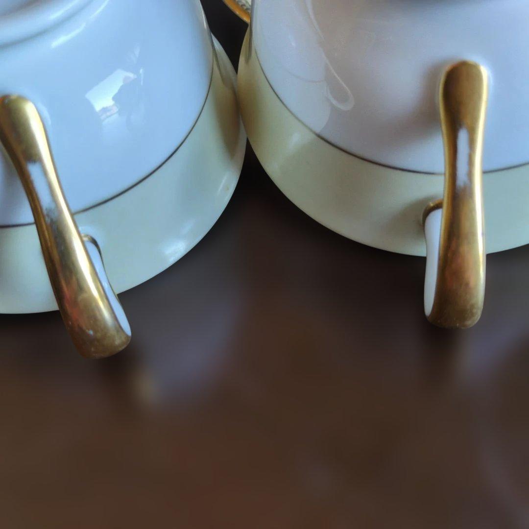 オールドノリタケ　M字　金彩　カップソーサー、ベリーボウル　サラダプレート2客