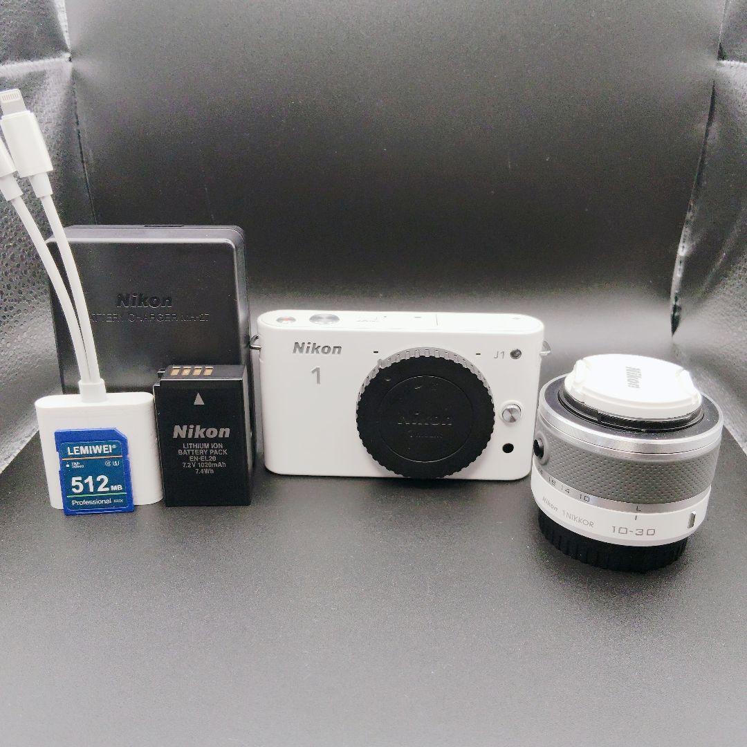 NIKON 1 J1 10-30mmVR レンズキット ホワイト スマホに転送