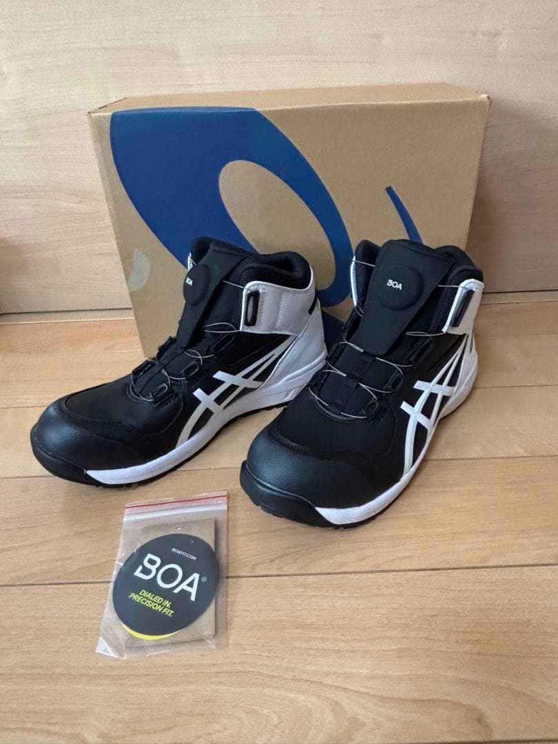 ASICS BOA 安全靴 ブラック/ホワイト　CP304