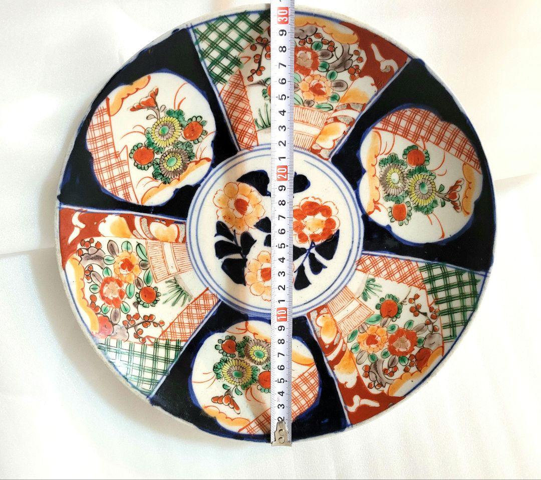 古伊万里　大皿　伝統工芸品　陶器製皿　 　約30センチ　　　K-1