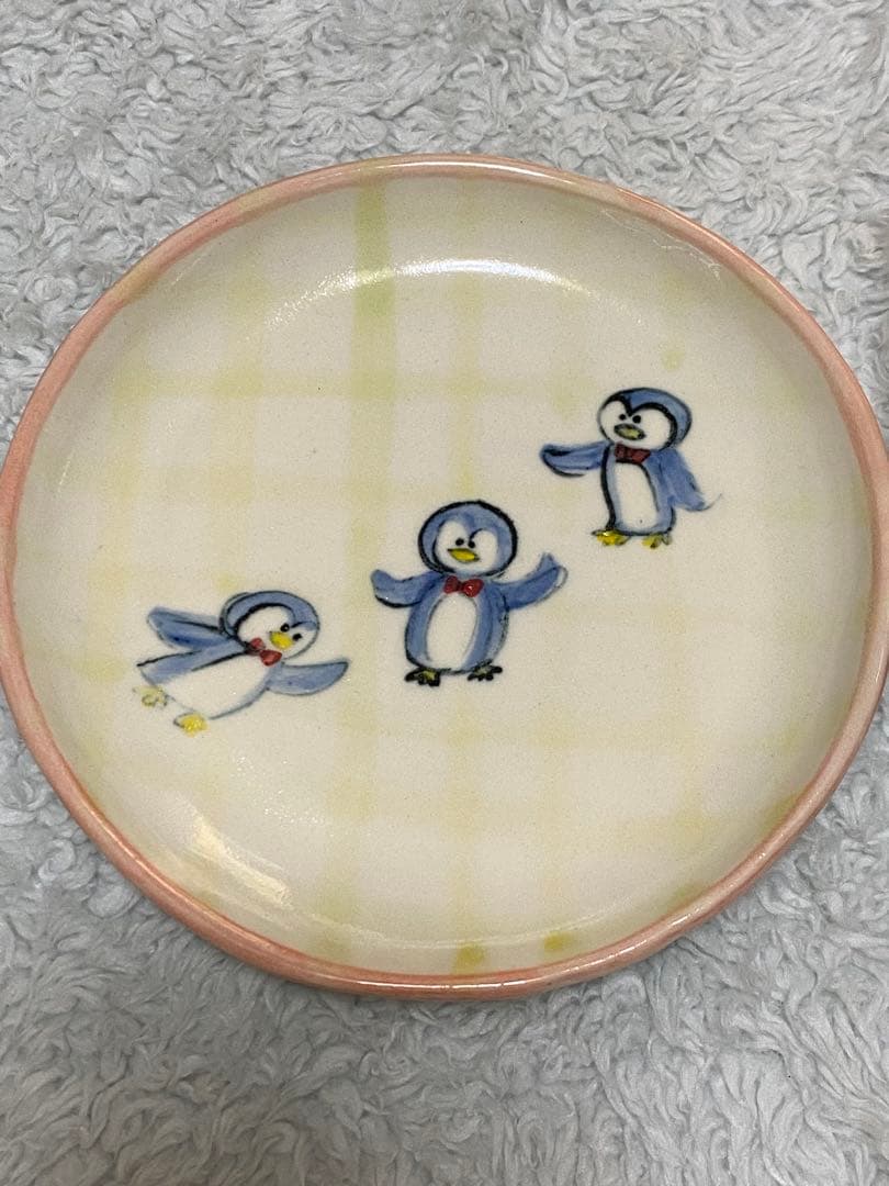 チイラボ　cyilabo 絵付けグラス　お皿　ペンギン柄セット