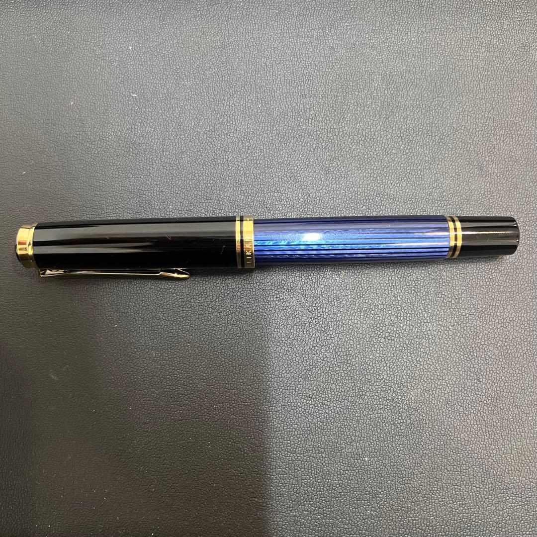 ペリカン万年筆中字ブルー縞スーベレーン18C-750 F正規輸入品