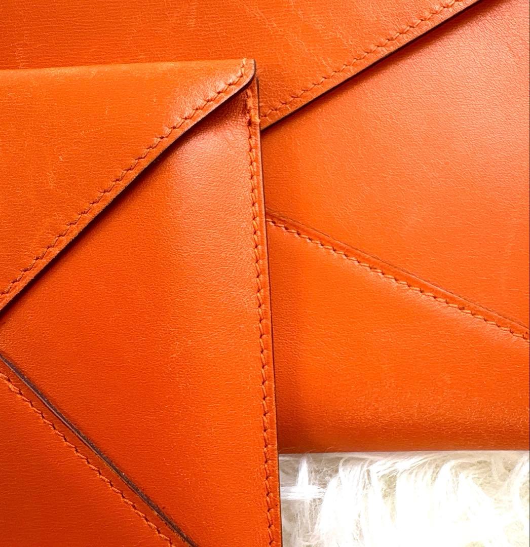 HERMES(エルメス） オレンジ/フライトチケットケース&パスポートケース