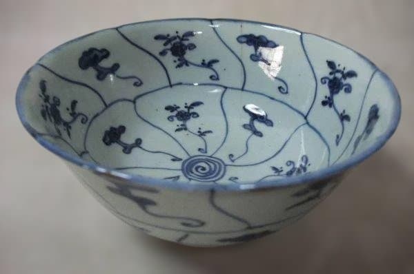 古い 中国染付茶碗 青華 鉢 経年貫入 古碗 古玩 古美術 時代物 骨董品