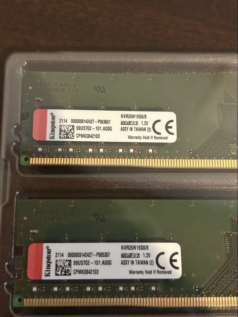 DDR4-2666 16GB(8GB×2) Kingstonデスクトップ用メモリ