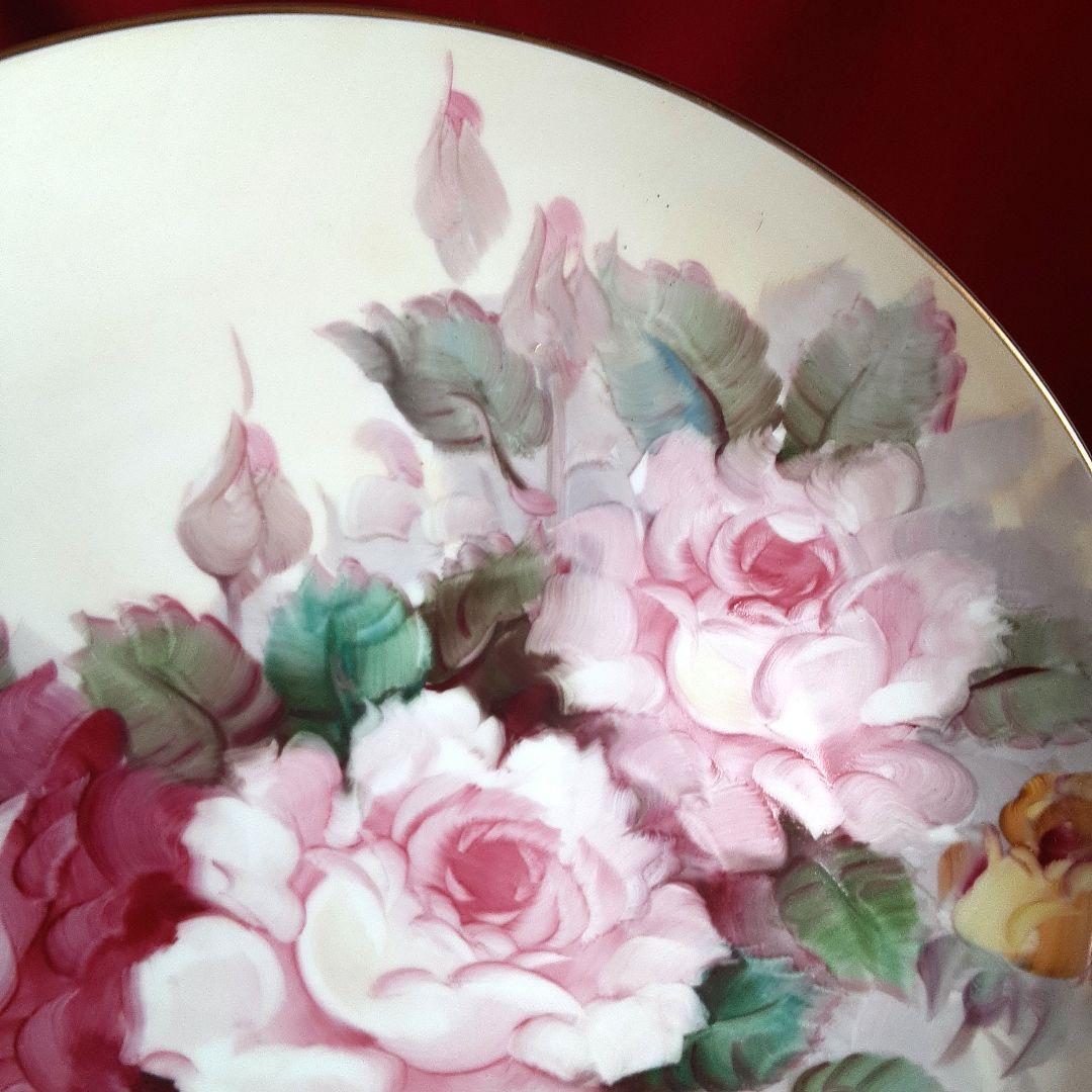 絵皿　バラ　薔薇　大
