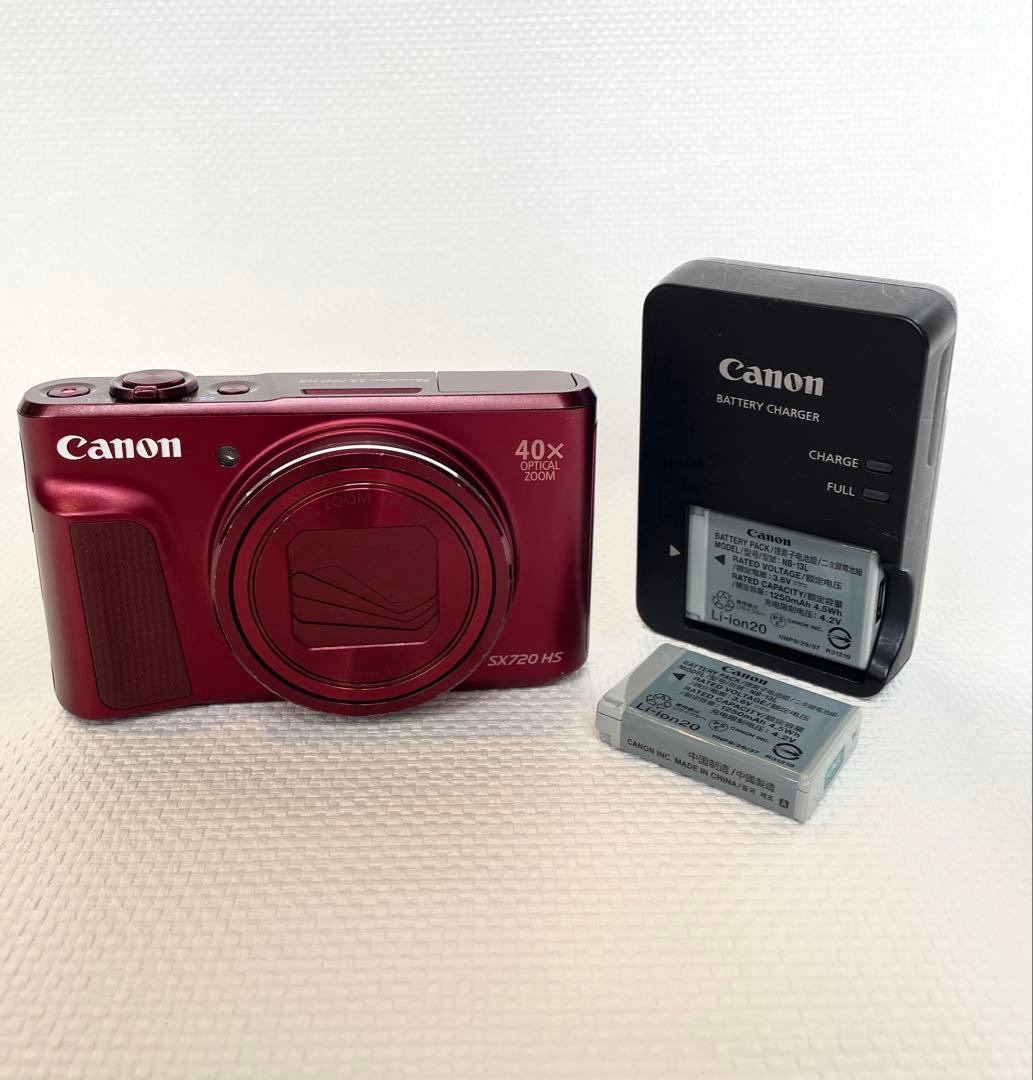 Canon SX720 HS 赤 コンパクトデジタルカメラ 充電器付き