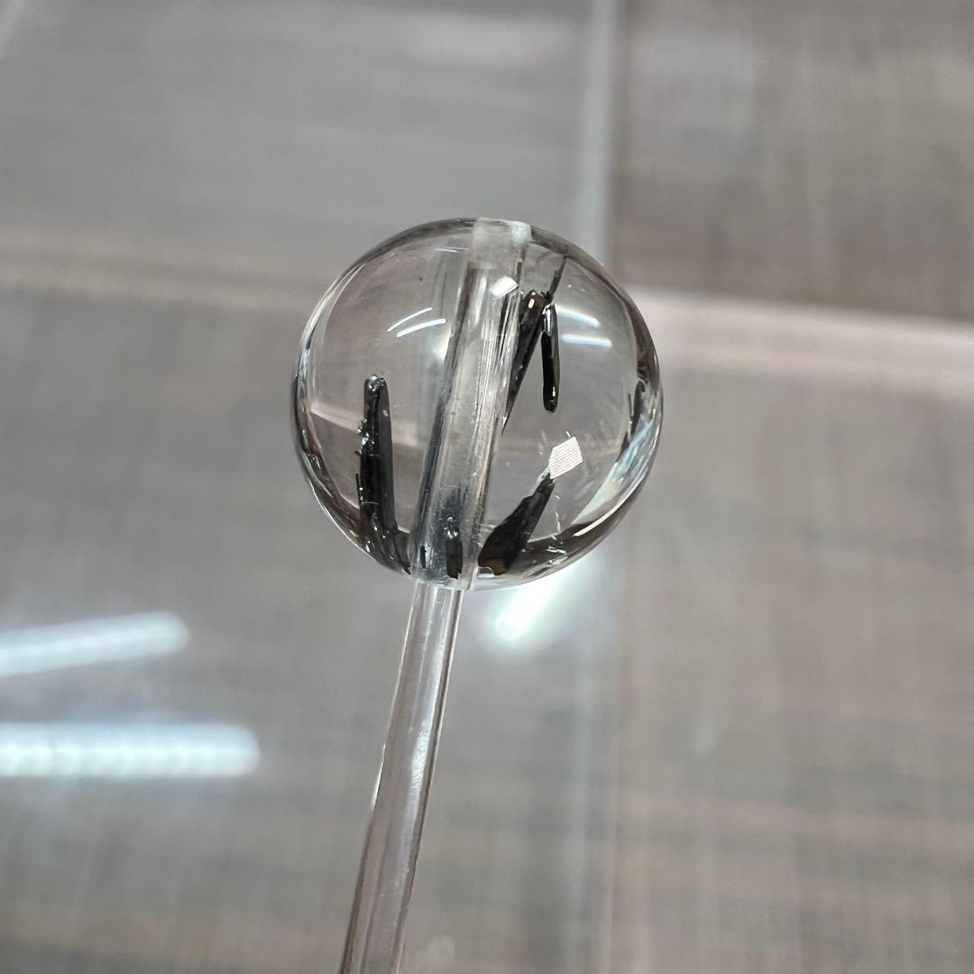 高品質　スティブナイトインクォーツ　ビーズ　貫通穴あり　水晶クリア　2-9