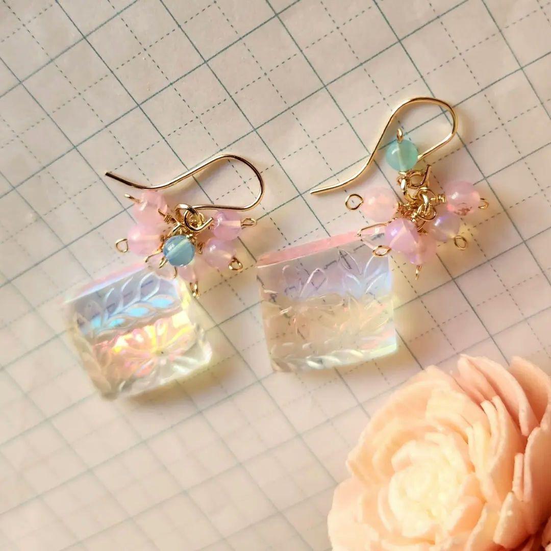 ✅️ドレミ✅️タヒチアンティアレとマイレカービングピアス
