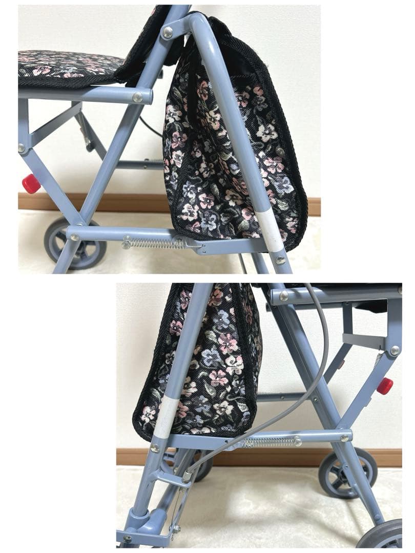 島製作所 シルバー カー サニーウォーカー AS-3 花柄 椅子 折り畳み