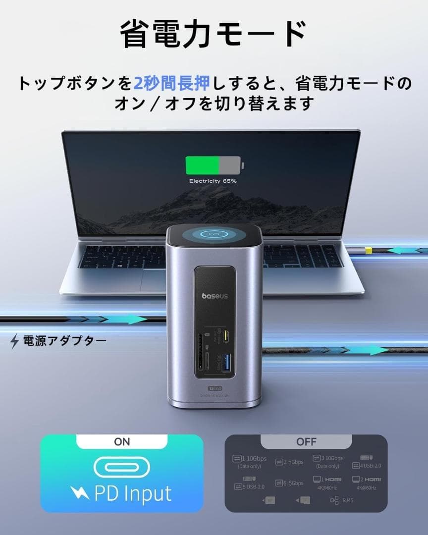 Baseus 12-in-1 USB-C ドッキングステーション