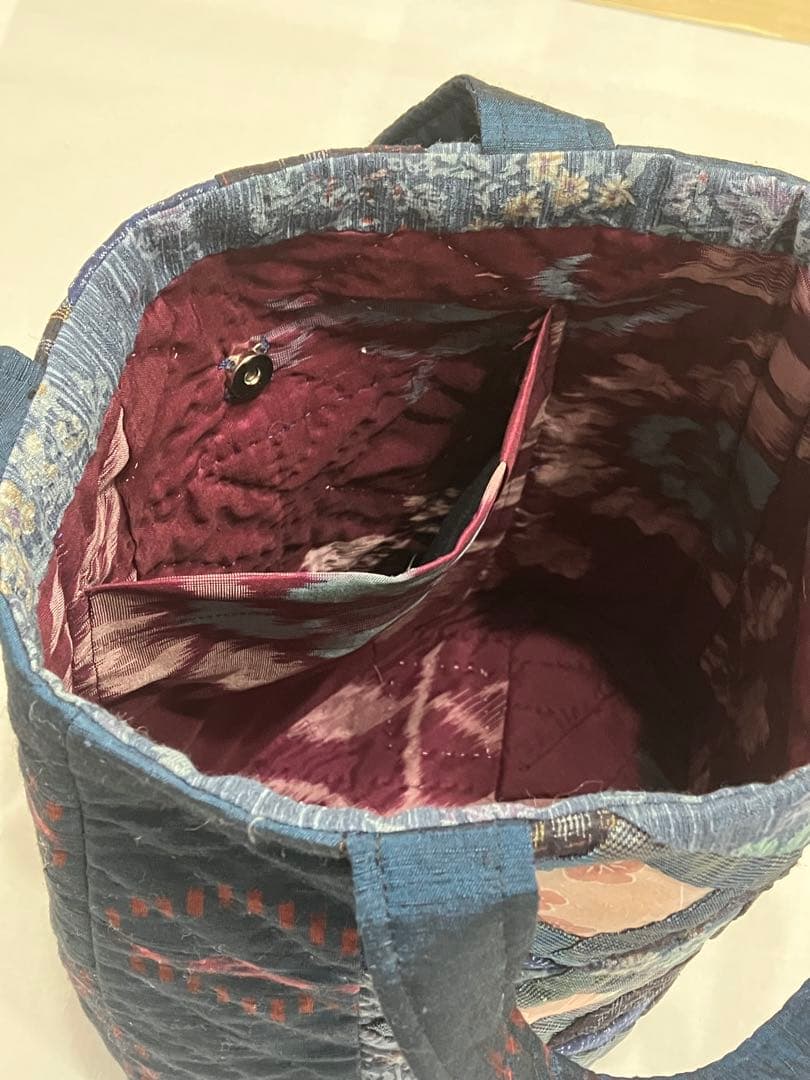 ハンドメイド　パッチワーク　古布　着物リメイク　和風