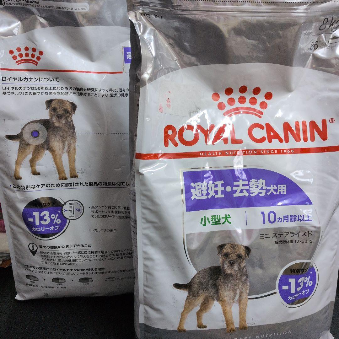ロイヤルカナンミニステアライズド避妊去勢犬用 8kg×2袋セット 新品未開封‼️