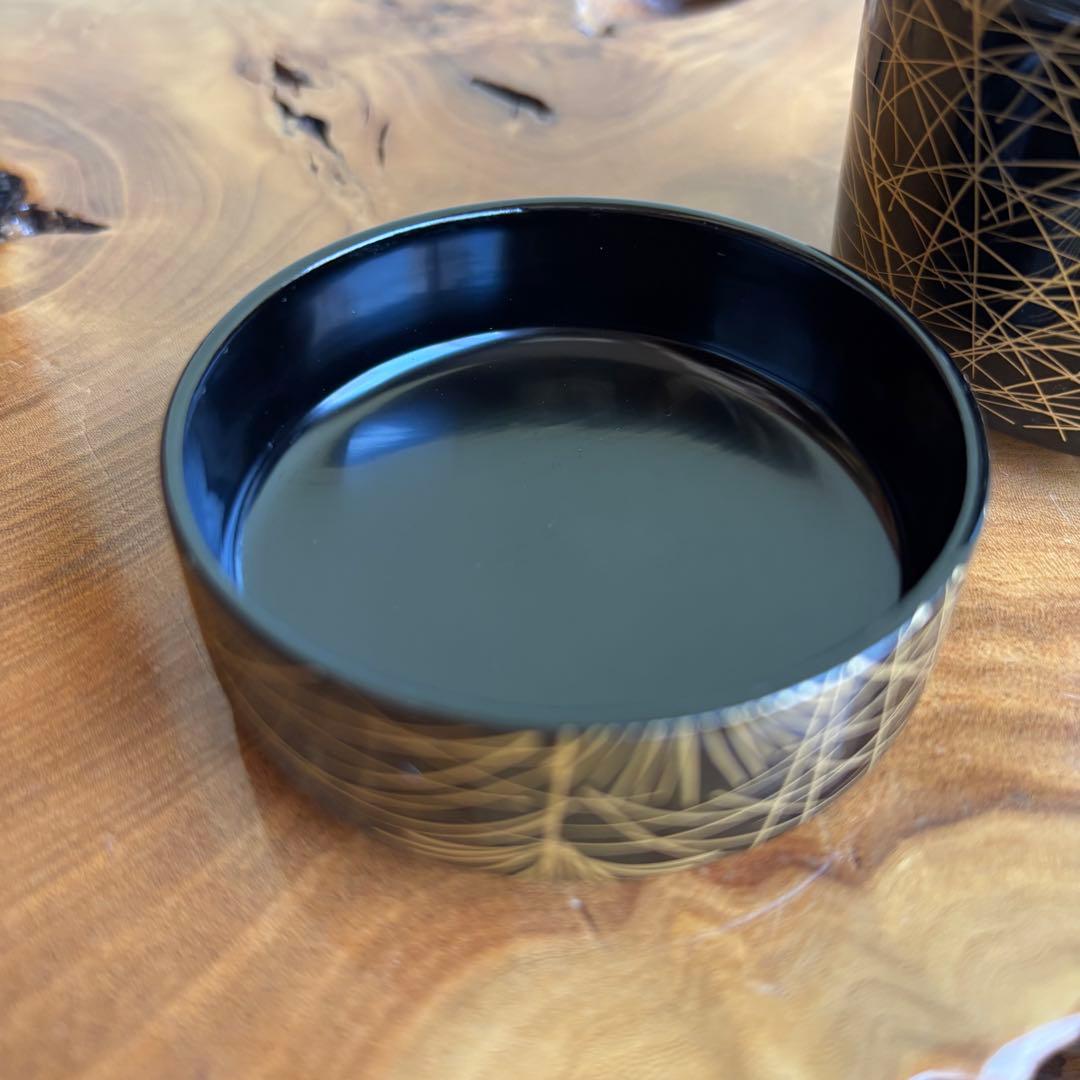 武蔵野蒔絵 「雪吹棗」中出松峰作 共箱 茶道具 （4）