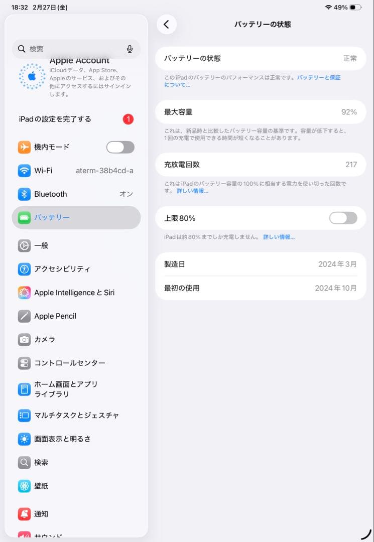 iPad Pro 11インチ (M4) Wi-Fi 512GB スペースグレー