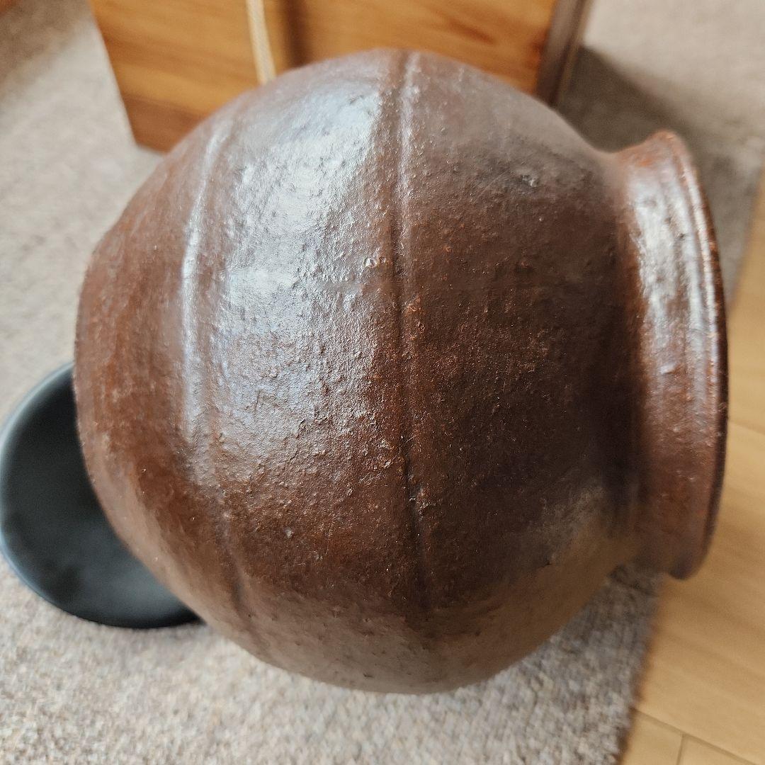 古唐津たたき鉄柚水指　江戸初期