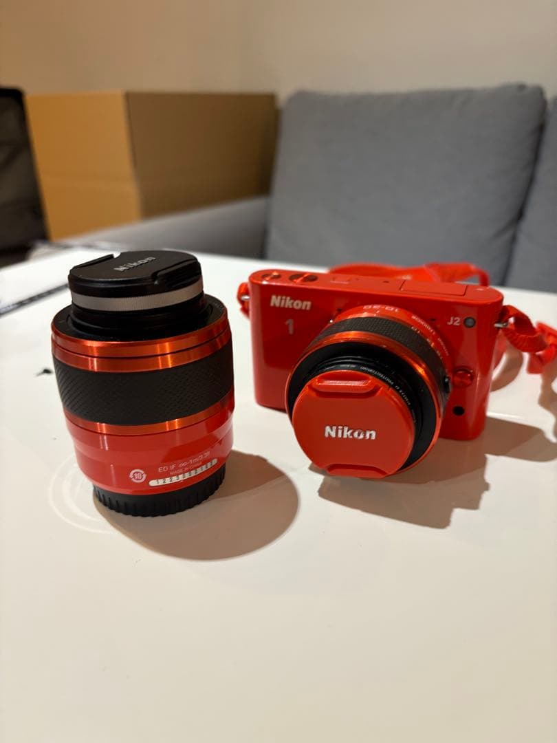 【ジャンク】希少カラー　Nikon 1 J2 オレンジ　カメラ　レンズセット
