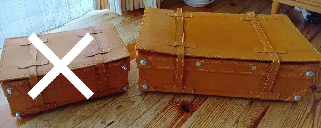 レザー製クラシックトランク2点セット