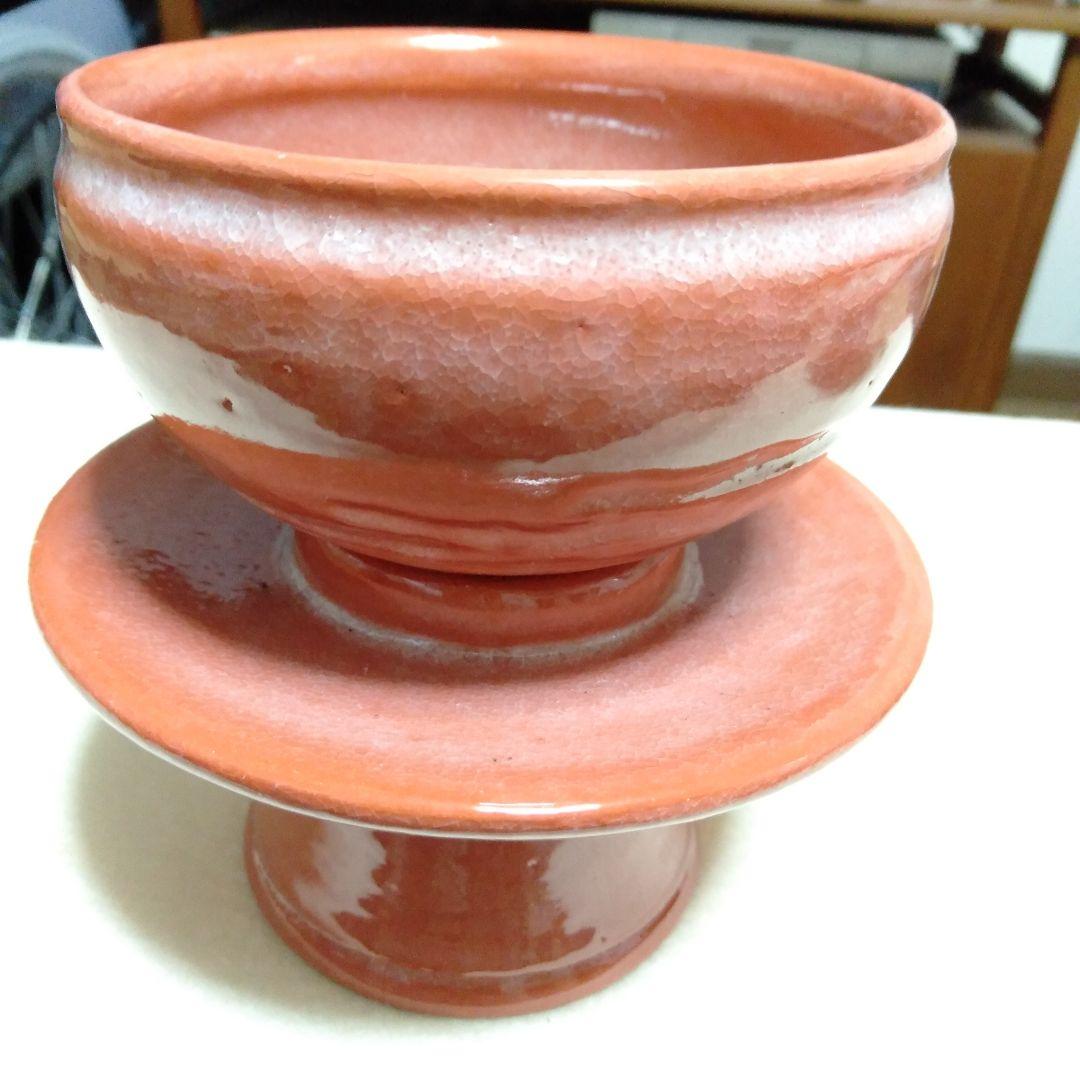 松楽　赤　供茶茶盌