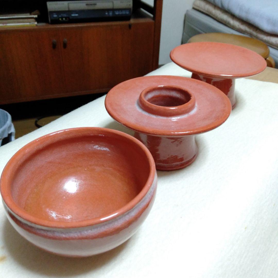 松楽　赤　供茶茶盌