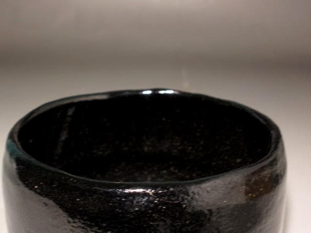 楽吉左衛門　十四代　覚入　黒茶碗　千代寿　共箱・即中斎花押の逸品 r568