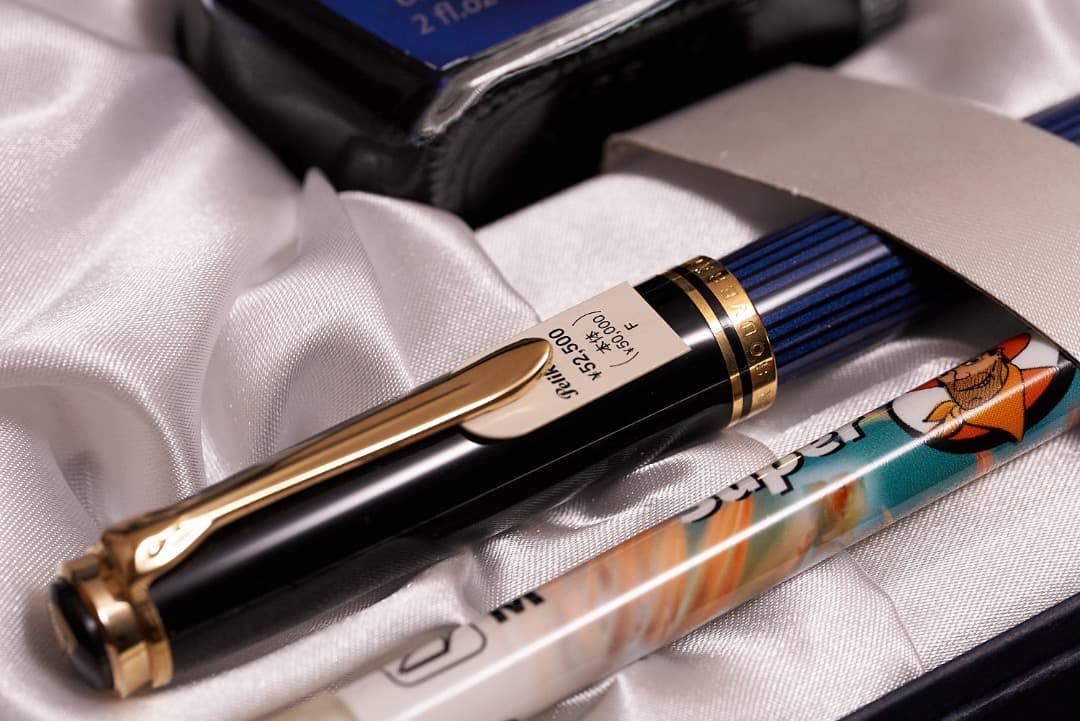 【新品・デッドストック】ペリカン スーベレーン M800 青縞 F 細字 万年筆