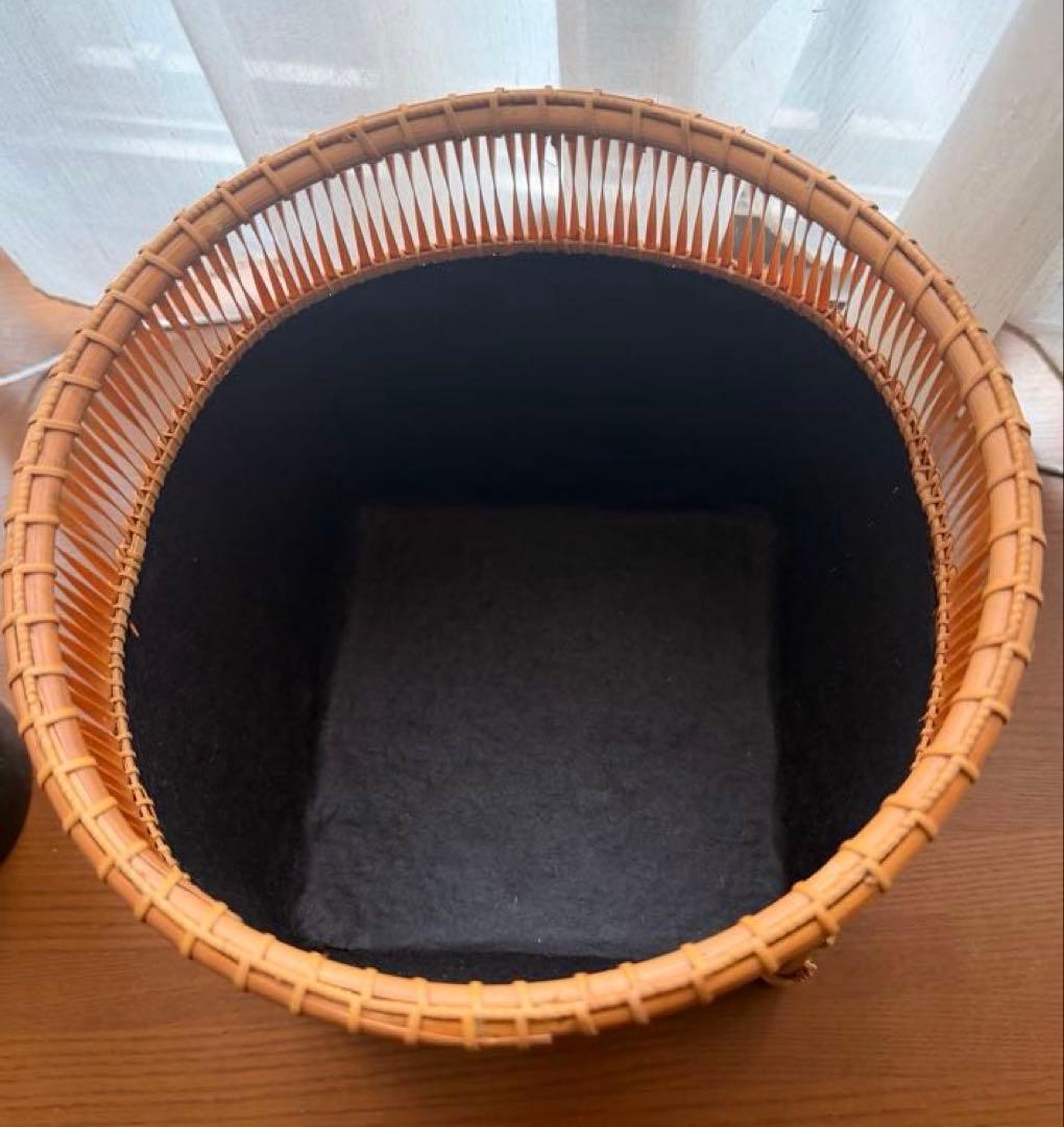 【未使用・共箱付】竹秀斎 淡々斎好写 清風篭 炭斗 花入 茶道具 炭道具
