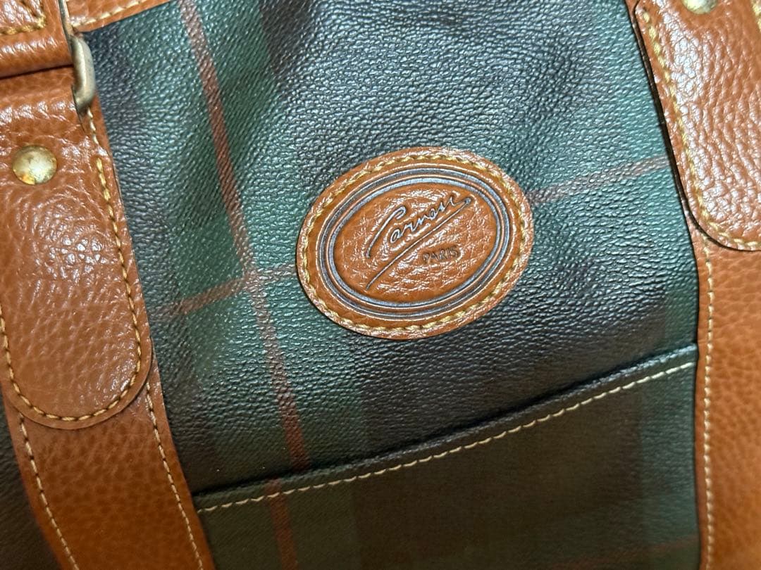 MARUEMU 2WAY Carven PARIS チェック ボストンバッグ