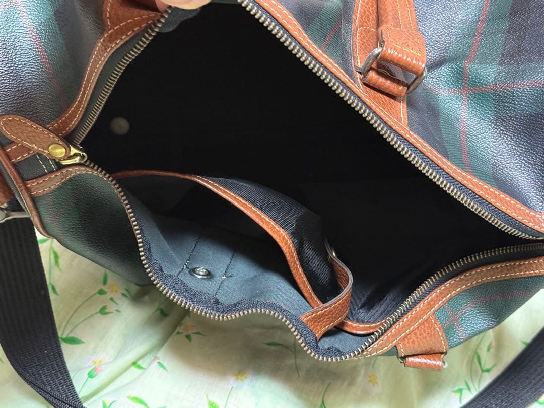 MARUEMU 2WAY Carven PARIS チェック ボストンバッグ