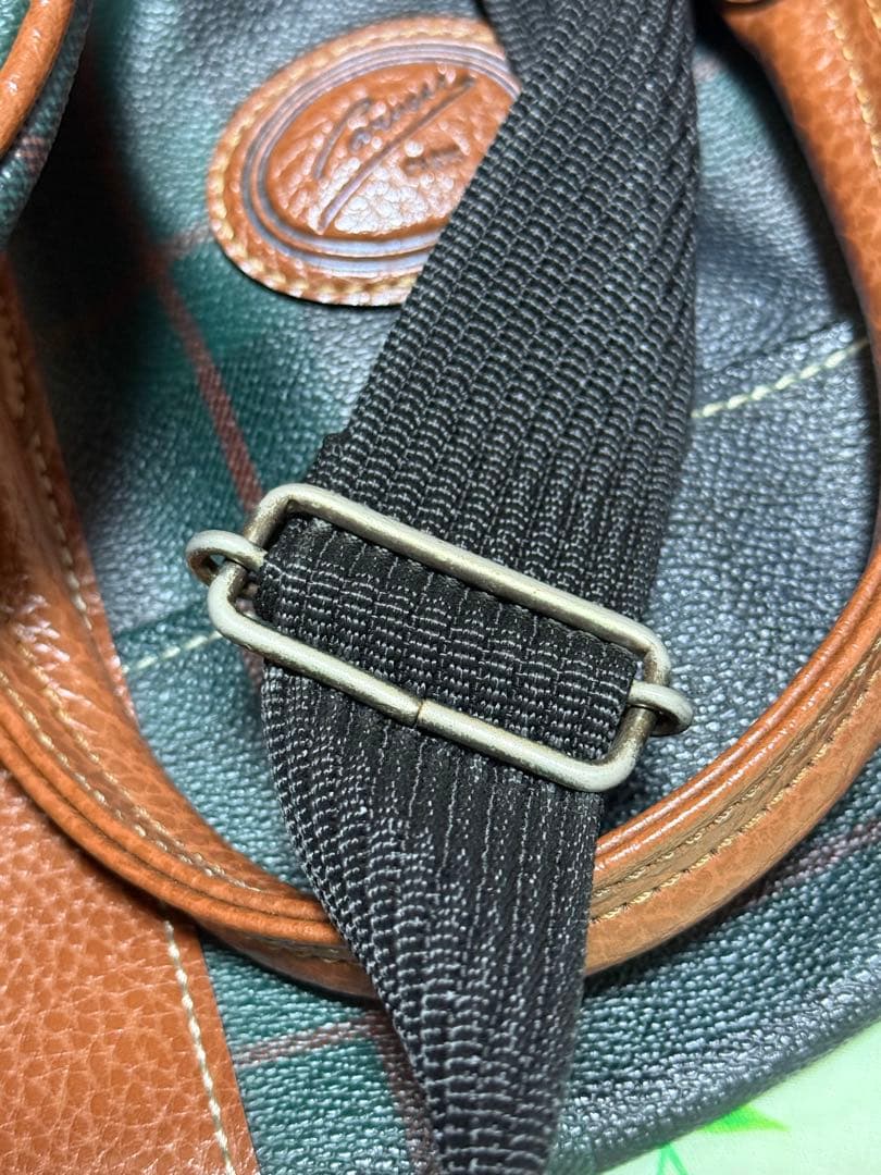 MARUEMU 2WAY Carven PARIS チェック ボストンバッグ
