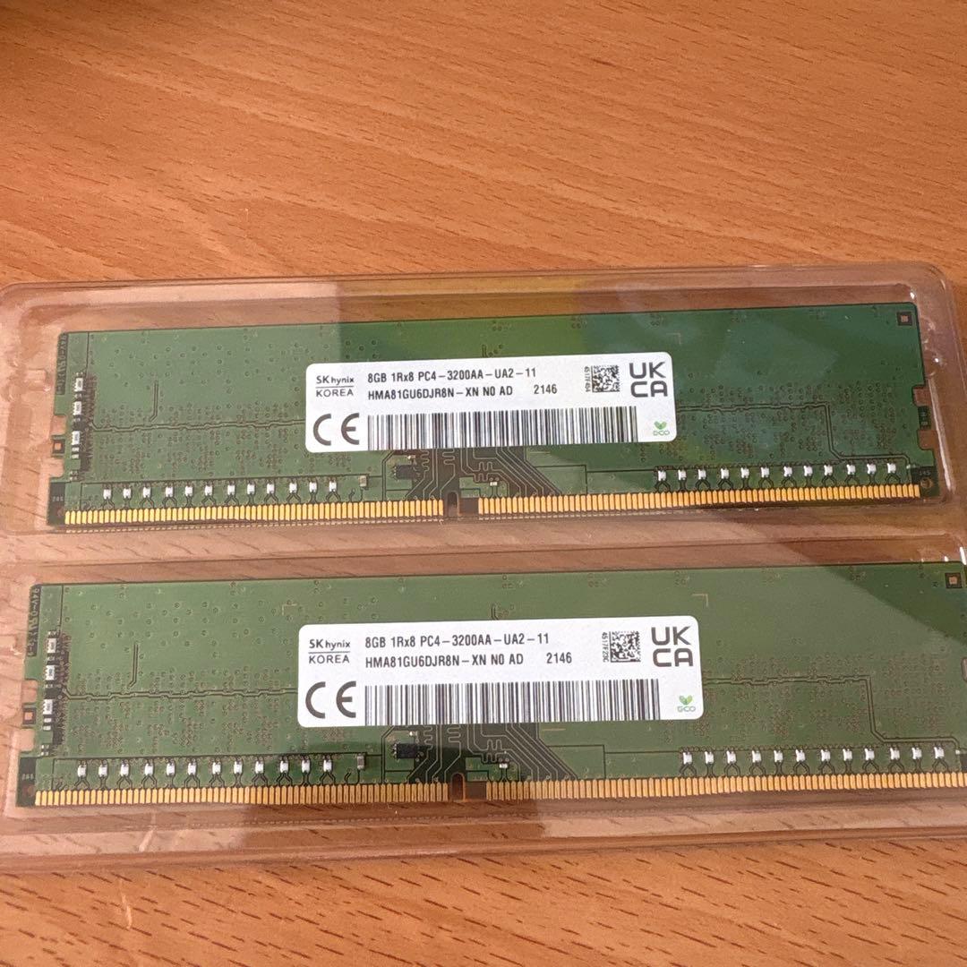 SK Hynix 8GB DDR4 3200MHz メモリー 2枚組