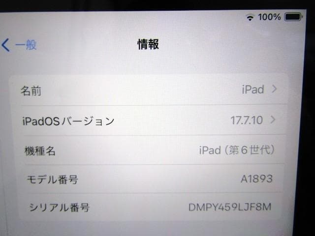 Apple iPad A1893 第6世代 128GB シルバー 中古