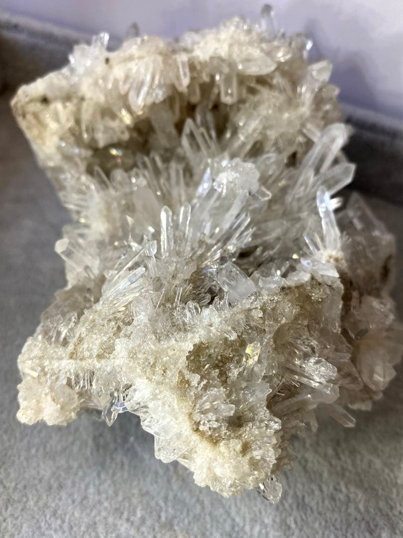 T1013-3特価★広西産　結晶花水晶クラスター　天然石原石　菊花水晶