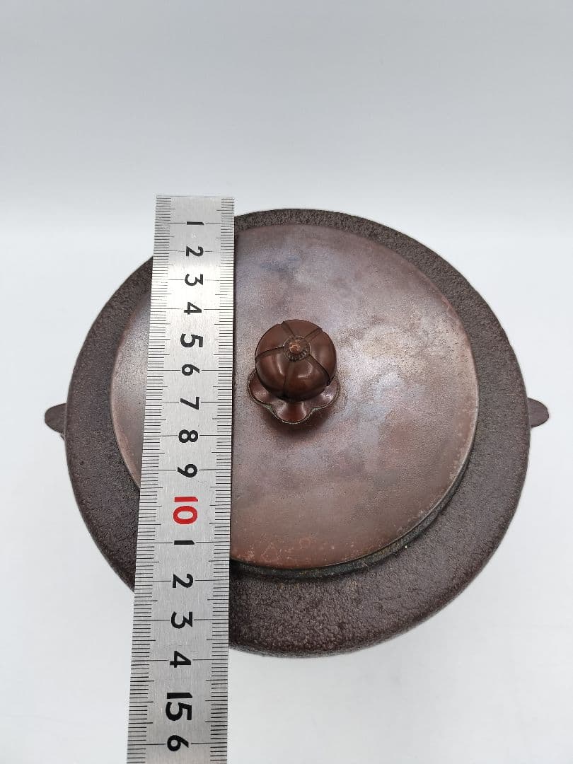 c908 風炉釜 色絵 高橋敬典 木箱 茶道具 古物