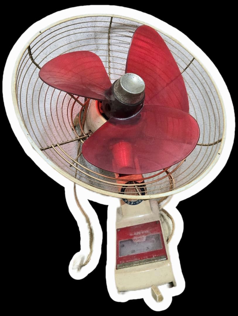 昭和 レトロ ヴィンテージ SANYO 扇風機 EF-6AK 赤