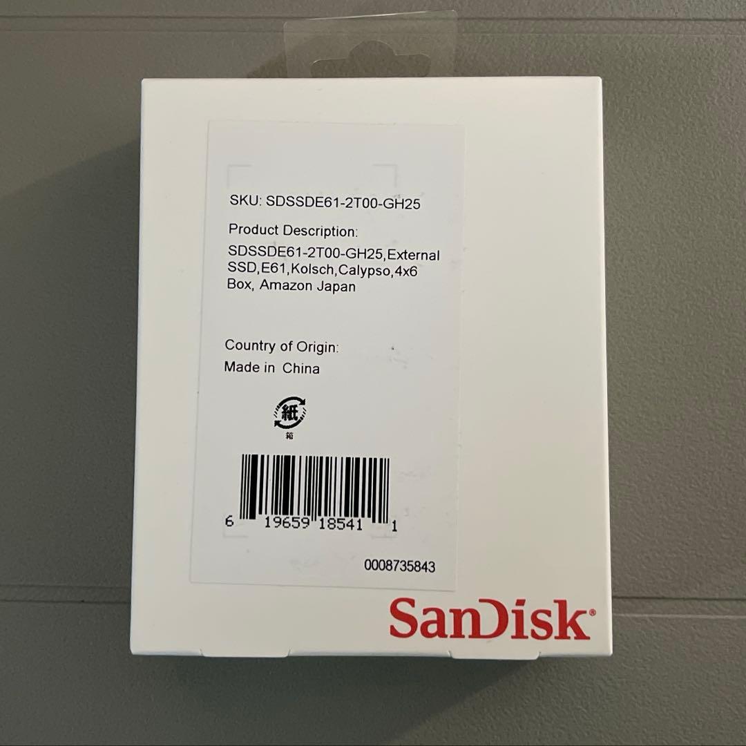 SanDisk 2TB ポータブルSSD SDSSDE61-2T00-GH25