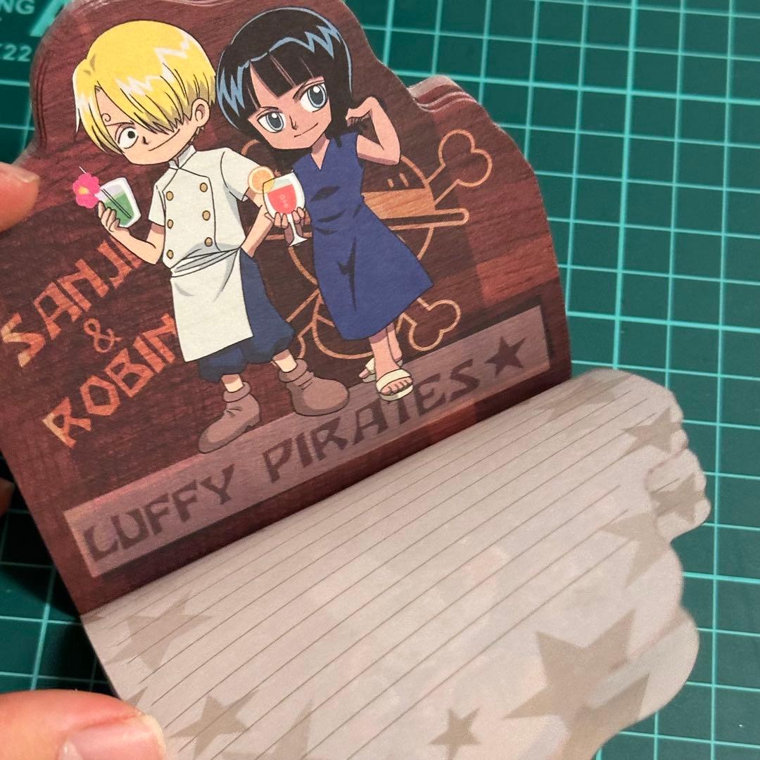 ONE PIECEワンピース　初期　メモ帳イラストシート　サンジ　ロビン　幼少期