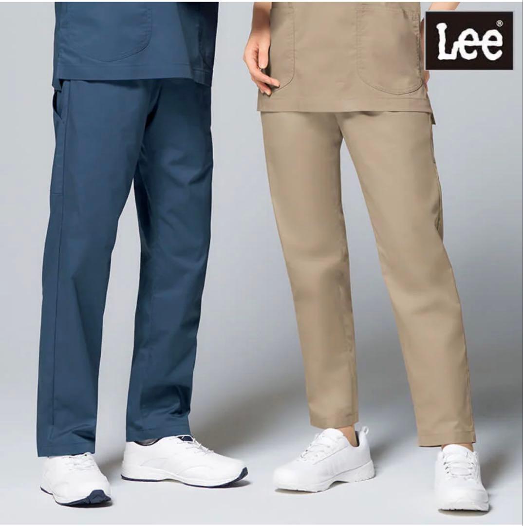 Lee スクラブ ナースパンツ ネイビー 白衣 上下 男女兼用 アンファミエ