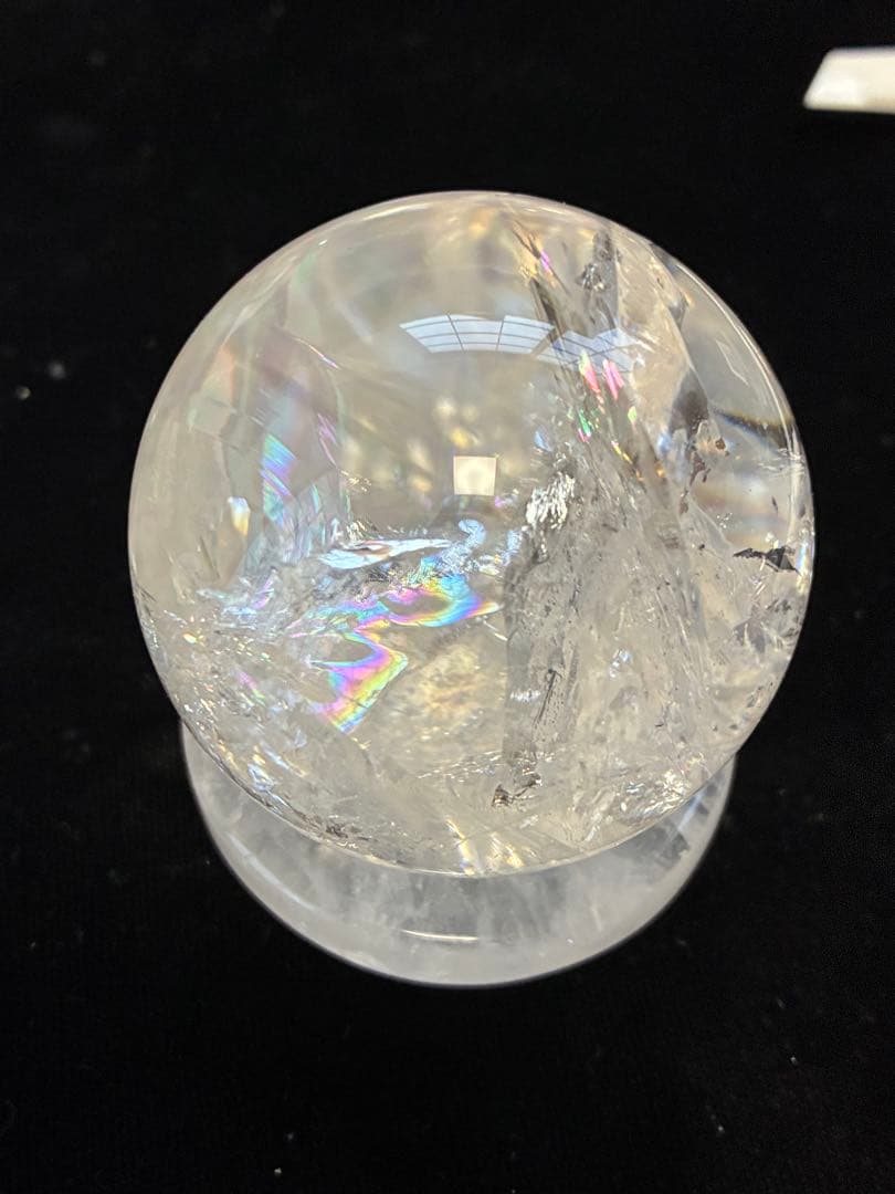 ピンククォーツ 水晶 スフィア 約5.4cm 水晶のお皿付き