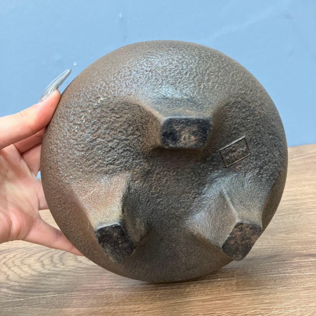 E-1 昭和レトロ 南部鉄器 鋳物 香炉 火鉢 灰皿 雲龍型 三足 伝統工芸