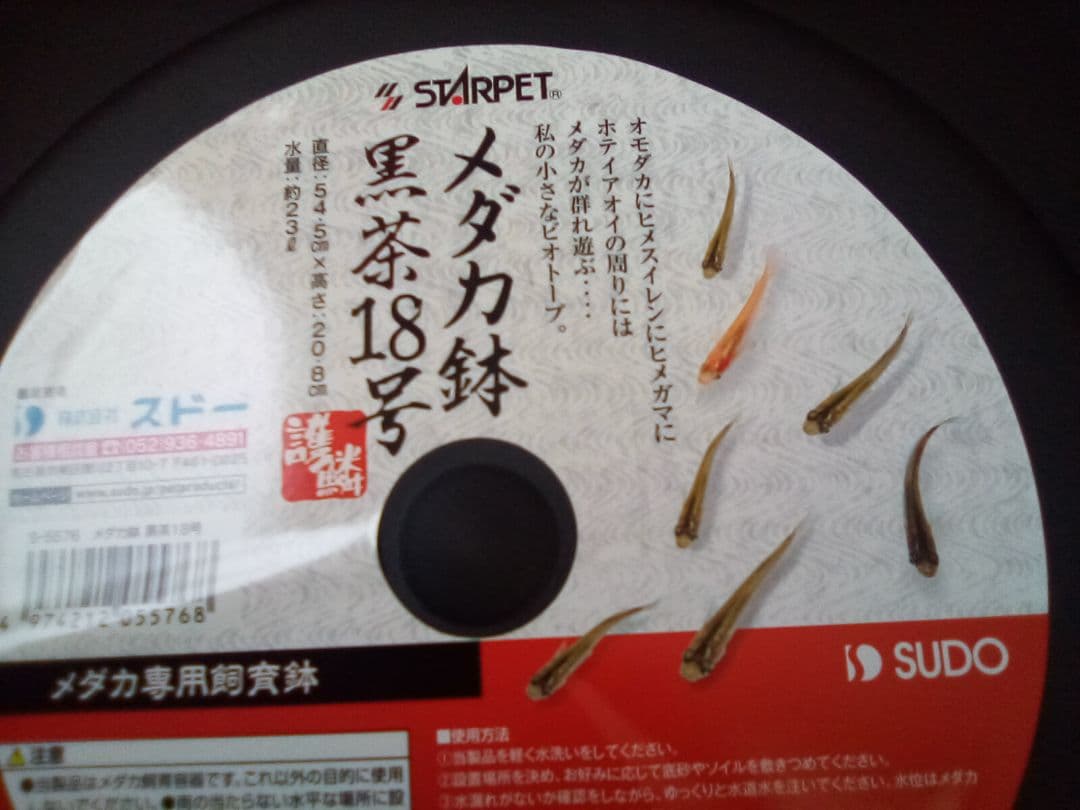 新品　STARPET メダカ専用飼育鉢 18号 黒茶　5個セット