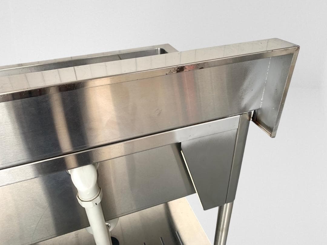 タニコー 業務用ステンレス製1槽式シンク バックガード付 H95×75×60cm