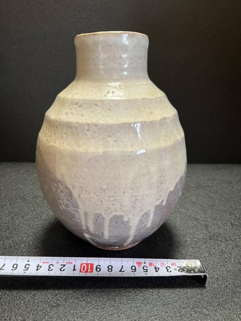 【未使用】　萩焼　原田隆峰　花瓶　花入　花生　共箱