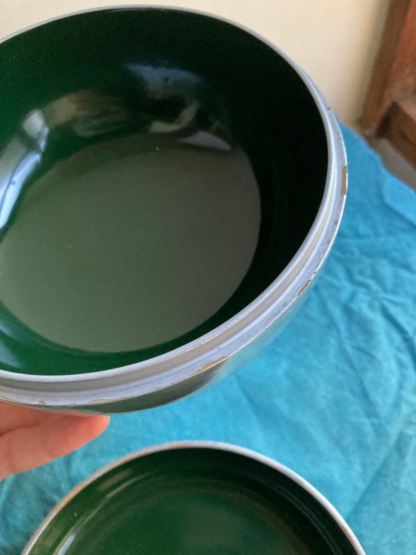 古道具　銀塗菓子盆　漆器