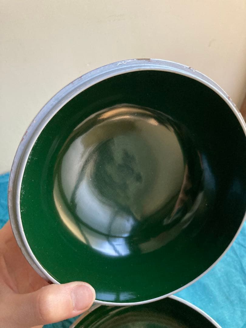 古道具　銀塗菓子盆　漆器