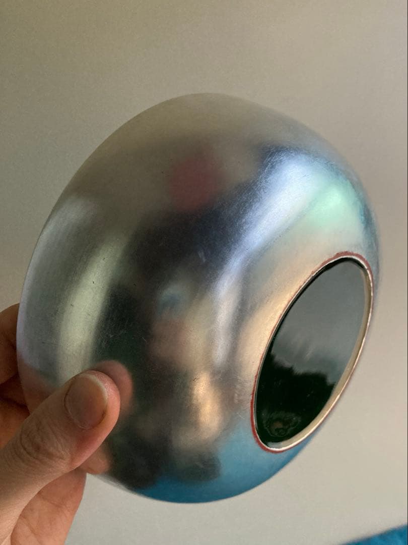 古道具　銀塗菓子盆　漆器