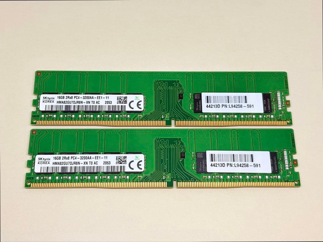 SKHYNIX DDR4 3200 ECC 16GBx2枚(計32GB)