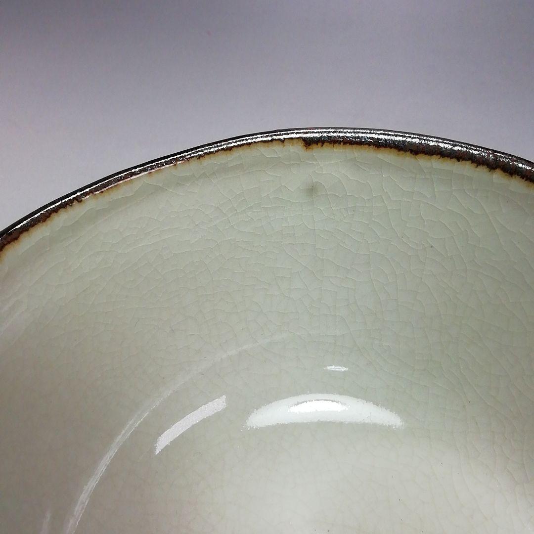 Ｓ３６３　茶碗　『乾山写　菖蒲紋茶碗』『大石督幸作』『京焼』共箱　抹茶碗　茶道具